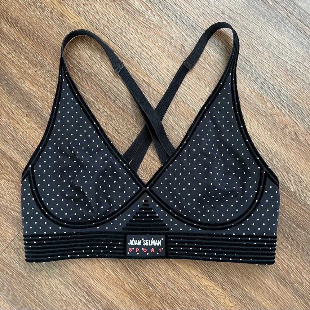 Adam Selman Sport Bonded Active V-Neck Bra